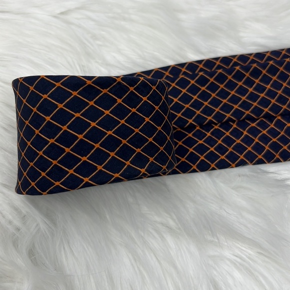 DOLCEPUNTA Battaglia Geometric Silk Tie Men’s 59” inches Made In Italy - Picture 5 of 8